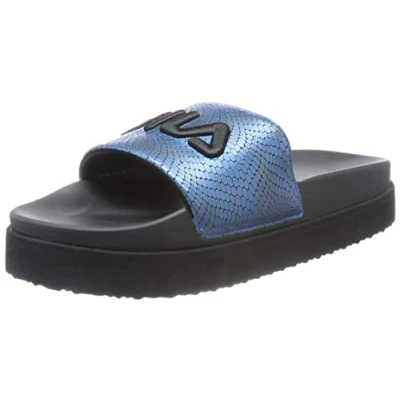Image of FILA Women&#039;s Morro Bay Zeppa F Slipper Wmn Loafer, Black Snake, 5.5 UK