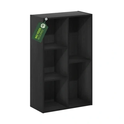Image of Furinno Luder 5 Cube No Tool Assembly Open Shelf, Blackwood