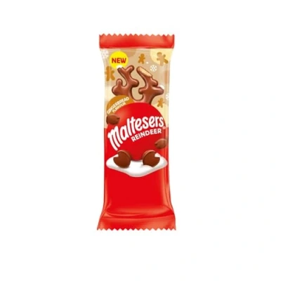Image of Maltesers Gingerbread Flavour Reindeer, Milk Chocolate, Malt, &amp; Honeycomb, Christmas Chocolate Treat, 29g