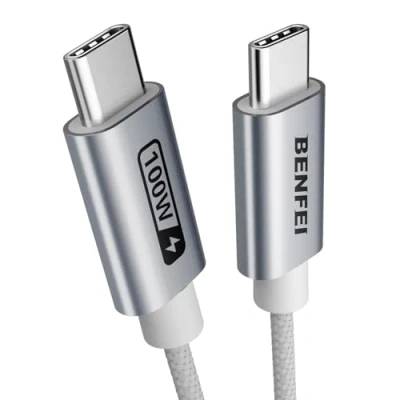 Image of BENFEI 100W USB C Fast Charging Cable(1Meter), Tangle Free Silicone Cable Aluminum Shell, Woven Design for iPhone 15/15Pro/15Plus/15ProMax MacBook Pro/iPad Pro/Air 4,Samsung Galaxy S23+/S23