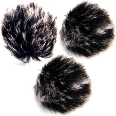 Image of Nicama (3 Pack) Pro Universal Furry Outdoor Microphone Windscreen Muff for All Lavalier Microphones
