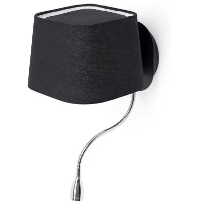 Image of Sweet 1 Light Indoor Wall Black with Reading Lamp, E27