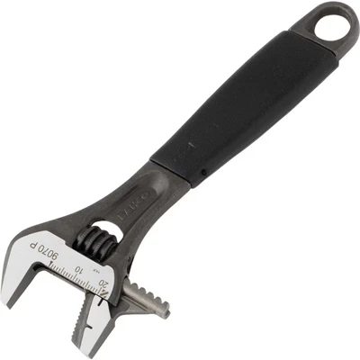 Image of Bahco 9070P Reversible Jaw Black Ergo Adjustable Wrench, 150mm Length