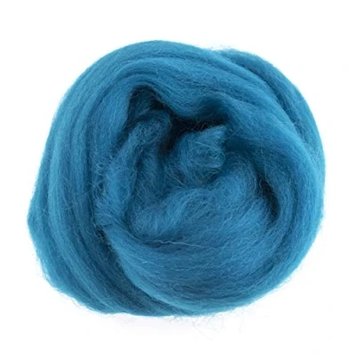 Image of Trimits Natural Felting Roving Wool, Turquoise, 10 g