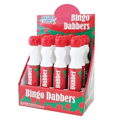 Image of Box of 12 Large Red Bingo Dotter for Tickets
