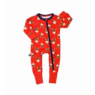 Image of Blade &amp; Rose Highland Cow Zip Up Romper 6 12 Months Toddler and Baby Red
