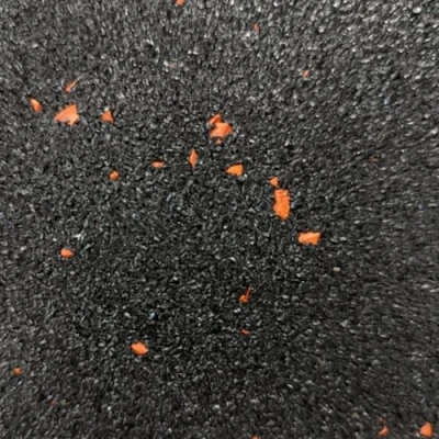 Image of Rubber Crumb Gym Floor Tiles Heavy Duty Non Slip Commercial Grade Mats 1m x (Orange Fleck, 10mm Thick)