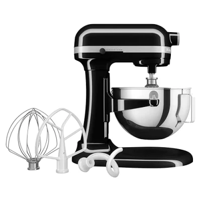 Image of KitchenAid 375 W Heavy Duty Stand Mixer 5.2 Litre, Onyx Black, 11 Speed, Planetary Cake with Bowl Lift, Soft Start, Size: 419 x 287 372 mm Includes Beater, Whisk, &amp; Dough Hook, HW780