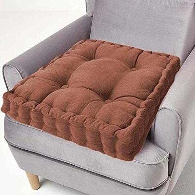 Image of Thick Booster Chair Seat Pad,Cotton Filling Cushion Dining Pads 40/45/50cm,Armchair Cushions for Home Kitchen (50x50cm,Brown)