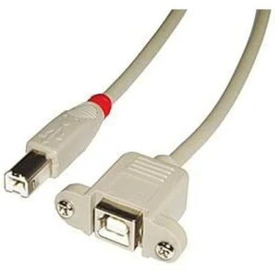 Image of Lindy USB 2.0 Cable type B/B extension, light grey, 1m