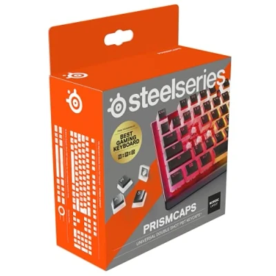 Image of SteelSeries PrismCaps Double Shot Pudding style Keycaps Durable PBT Thermoplastic Compatible with Most Mechanical Keyboards MX Stems Black (Nordic Layout)