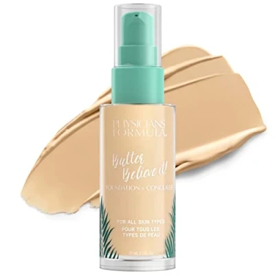 Image of Physician&#039;s Formula, Inc., Murumuru Butter Believe It! Foundation + Concealer, Creamy and Concealer for a Radiant Glow, with Murumuru, Cupuaçu, Tucuma Butter, Fair