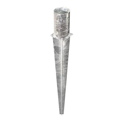 Image of GAH Alberts Ground Socket for Circular Wooden Posts Hot Dip Galvanised Ø141 mm
