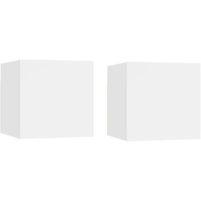 Image of vidaXL Bedside Cabinets 2 pcs White 30.5x30x30 cm Engineered Wood