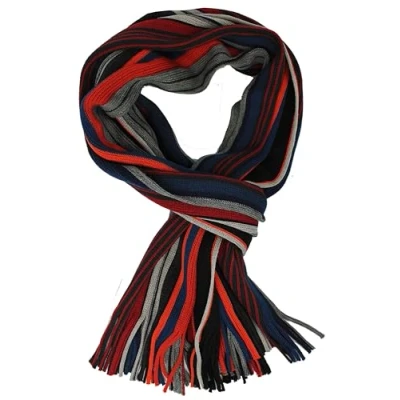 Image of Rotfuchs wool Scarf Knit Winter Men Soft Warm 180 x 28 cm in orange made of Germany