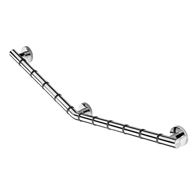 Image of Croydex AP530941 Grab n Grip Contemporary Design Heavy Duty Steel Core Soft Ribbed Angled Bar, 310 x 905mm, Chrome