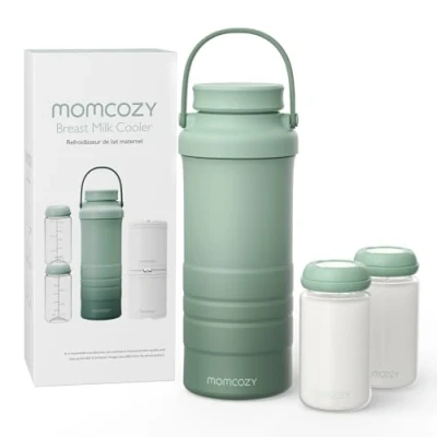 Image of Momcozy Portable Breast Milk Cooler for Outdoor, 22oz Larger Capacity Travel Breastmilk Chiller with 2pcs, 360Total Cooling 24Hours, Baby Bottles Storage, Breastfeeding Essential
