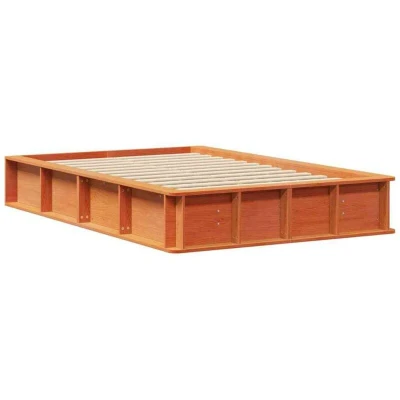 Image of With Storage Wax brown 140 x 200 cm Solid wood Vidaxl