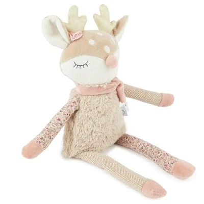 Image of BIECO Plush Deer Toy Baby with Rattle Approx. 22 cm Cute Cuddly Sleep Aid for Babies Soft Teddy Reindeer