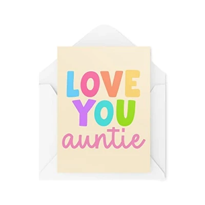 Image of Funny Novelty Greeting Cards Love You Auntie Birthday Sister From Nephew Niece Thinking Of Banter Joke CBH1287