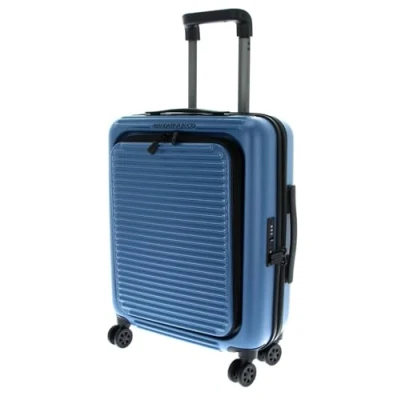 Image of Mandarina Duck Unisex Tank Case Trolley Cabin W/Front Pocket Black P10fsv22 Luggage Suitcase, China Blue, Standard Size, Linea iconica di in policarbonato