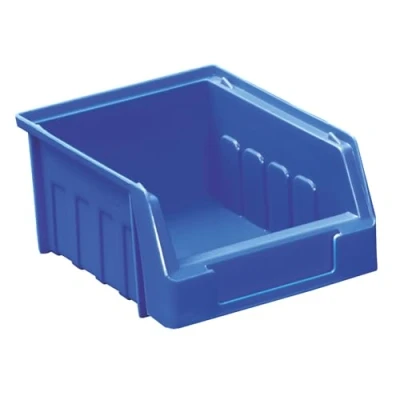 Image of EQUIP247UK Plastic Storage Bins, Blue Stacking Parts Container, Size 1 (10)