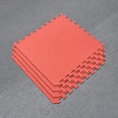 Image of METIS Interlocking Floor Gym Mats │ 60cm² Tiles EVA Foam Padding (Red, Pack of 8)