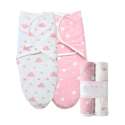 Image of Imperial Rooms Pink Swaddle Blanket 0 3 Months 100% Soft Organic Cotton Swaddles for Newborn Pack of 2 Baby Boy and Girl Wrap