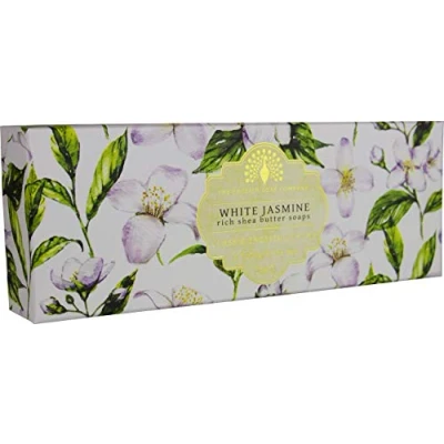 Image of The English Soap Company Triple Gift Boxed Hand Soaps White Jasmine and Sandalwood 3 x 100g