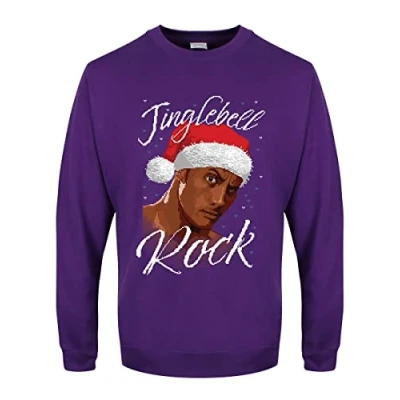 Image of Men&#039;s Jinglebell Rock Christmas Jumper Sweater Purple