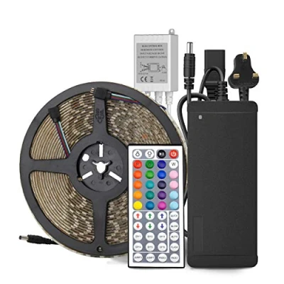 Image of SUPERNIGHT RGB Lighting Kit LED Strips Lights Flexible 5050 smd 10M 600LEDs Waterproof 24v Strip for TV Kitchen Home Party Christmas Decoration, 44 Key IR Remote Control + Power Supply Adapter