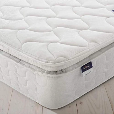 Image of Silentnight Pillowtop Mattress Zoned Spring System Eco Comfort Cushioning Quilted Cover Medium Firm Double