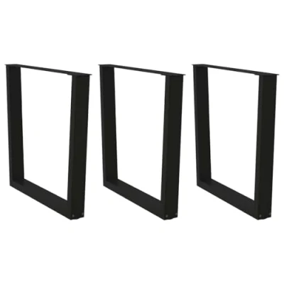 Image of vidaXL dining table legs/desk supports set black steel V shape adjustable 80x(72 73.3) cm for kitchen/dining/living room