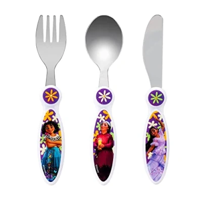 Image of Disney Encanto Children&#039;s Kids 3pcs Cutlery Set Knife/Fork/Spoon