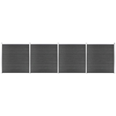 Image of vidaXL Fence Panel Set WPC 699x186 cm Black
