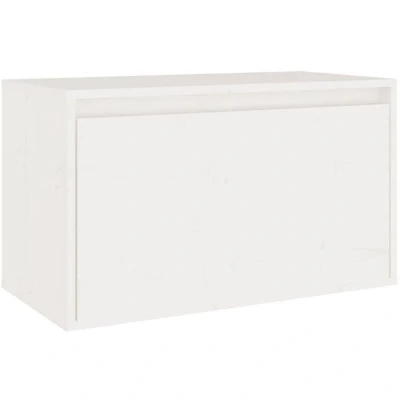 Image of Wall Cabinet White 60x30x35 cm Solid Pinewood