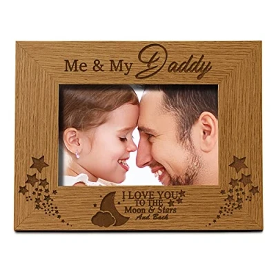 Image of ukgiftstoreonline Me and My Daddy Love You To The Moon Photo Frame Gift (5 x 7 Inch)