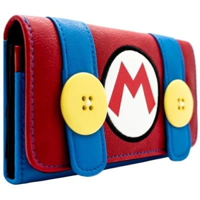 Image of Mario Party Classic Plumber Outfit Purse Bi Fold Coin Pocket &amp; Card Holder, Red