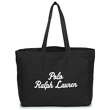 Image of Polo Ralph Lauren Embroidered Canvas Tote Unisex bag, Size: One Size, Black