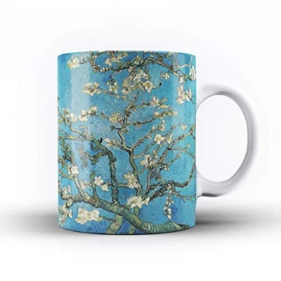 Image of Studio RB Classic Art Collection Ceramic Mug. 1. Almond Branches in Bloom by Vincent Van Gogh