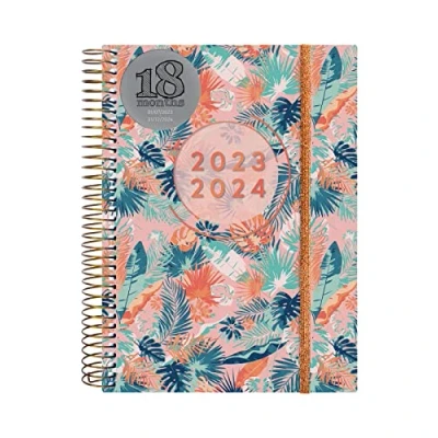Image of Finocam Girl Spiral International 18 Month Planner 2023 2024 2 Days per Page July December (18 Months)