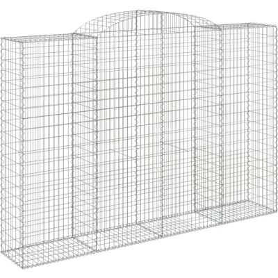 Image of vidaXL Arched Gabion Baskets 11 pcs 300x50x200/220 cm Galvanised Iron