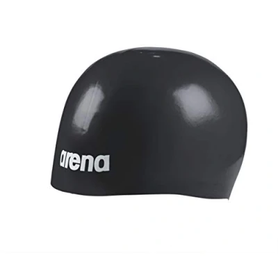 Image of Arena Unisex Molded Pro II USA Swim Cap for Adults Comfortable Tight Fit Pool Training and Racing Accessory, Black, One Size