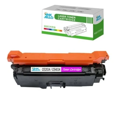 Image of InkJello Toner Cartridge For Printer, Compatibile with HP Colour LaserJet CM3530 CM3530fs CP3520 CP3525 CP3525dn CP3525n CP3525x CE253A (Magenta, 1 Pack)