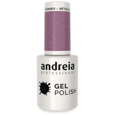 Image of Andreia Semi Permanent Nail Gel Polish for UV/LED Lamp Intense Shine and 4 weeks Lasting Manicure Varnish Colour 258 Metallic Purple Soft Shades of Grey 10.5 ml