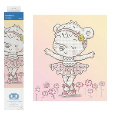 Image of DIAMOND DOTZ Painting, Intermediate Kit DD5, Ballet Bear, 32cm x