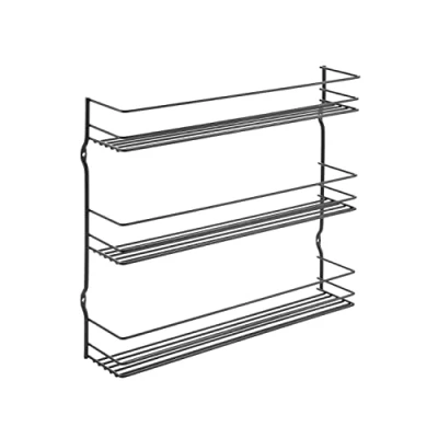 Image of Metaltex Pepito 3 Tier Spice Rack Wall mounted Kitchen Storage Shelf for Seasonings and Condiments Polytherm Lava, 36 x 8 32 Centimeters