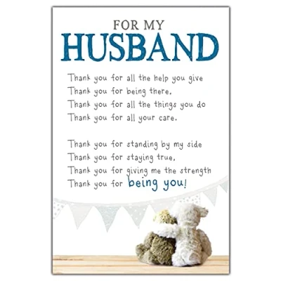 Image of Husband Anniversary Card, Cute Teddies, Nice Words Card Husband, Happy Greetings Snuggly Bumpkins 165 x 240 mm