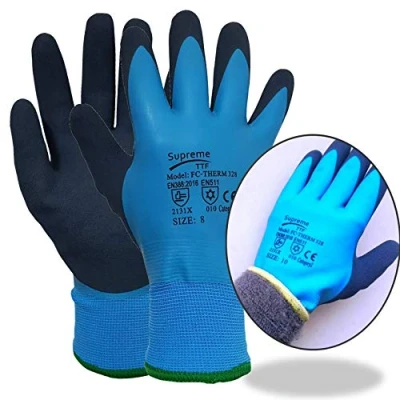 Image of 5 Pairs Thermal Insulated Waterproof Winter Work Gloves Fully Latex Coated Cold Safety (XL)
