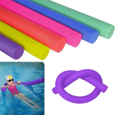 Image of ASAB Swimming Pool Noodle Swim Aid, Aqua Aerobics, Exercise Float Aid Vertical Flexible, Soft &amp; Durable Foam Sticks Support For Kids and Adults Training (PURPLE)